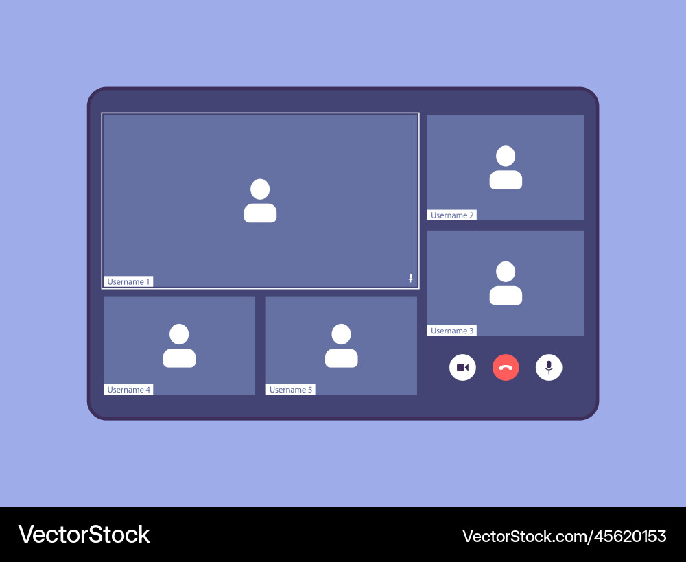 Ui ux template for video conferencing and meetings Ui ux template for video conferencing and meetings vector image