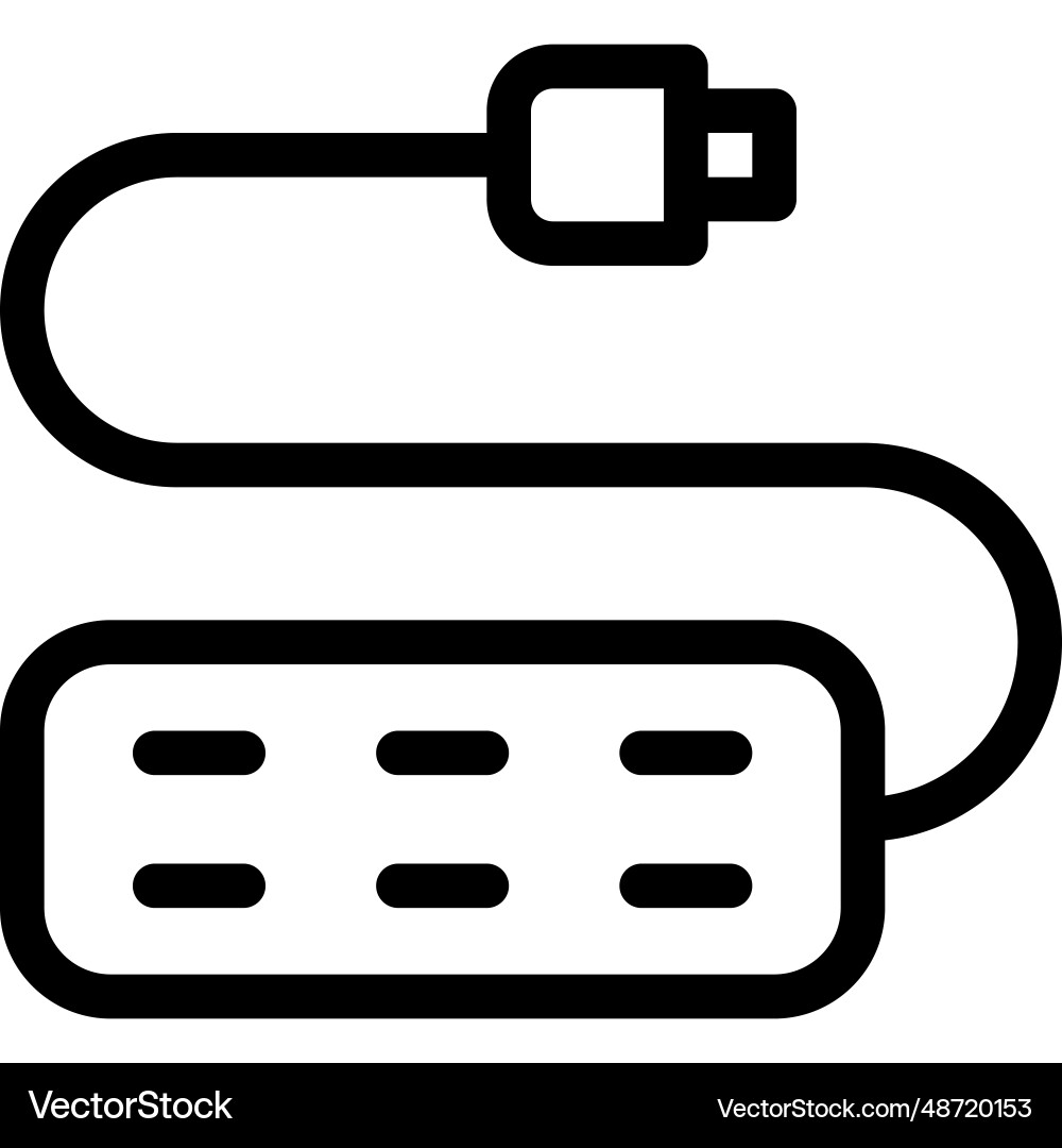 Usb socket connection isolated on white background vector image