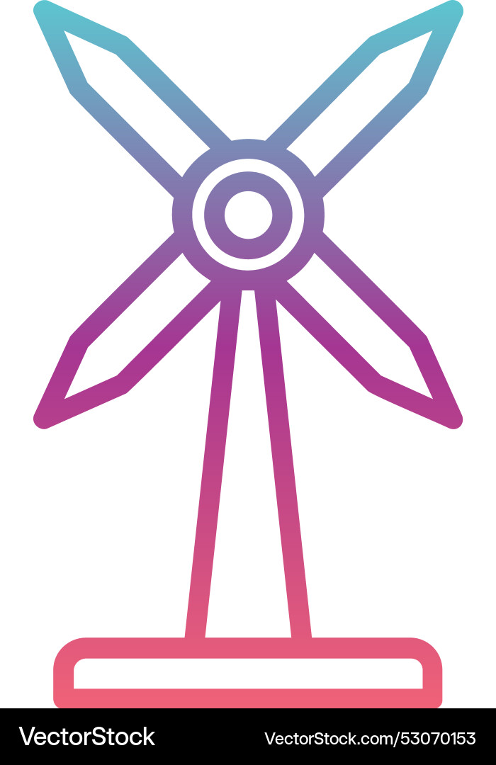 Windmill line gradient design Vector Image