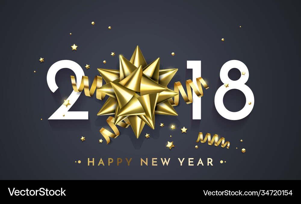 2018 new year greeting card golden decoration 2018 new year greeting card golden decoration vector image