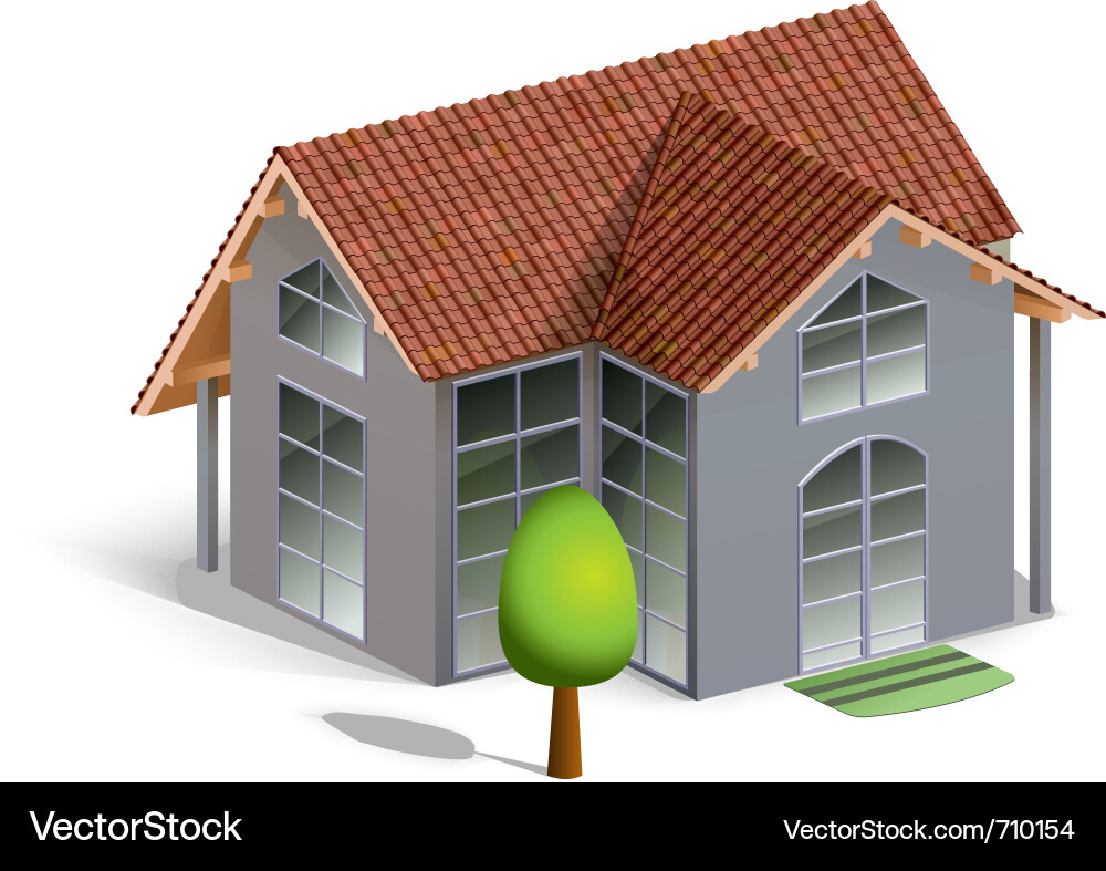 3D Building Model Vector Image