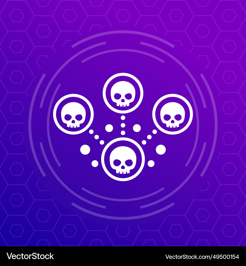 Botnet icon network with bots Vector Image
