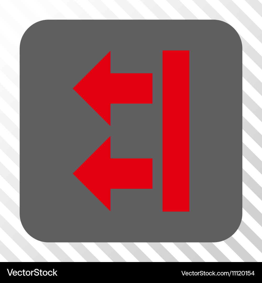 Bring left rounded square button vector image