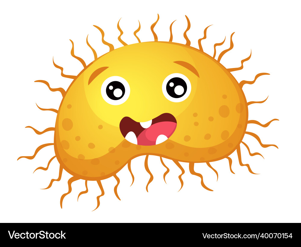 Cartoon germ virus microbe or bacteria character Cartoon germ virus microbe or bacteria character vector image