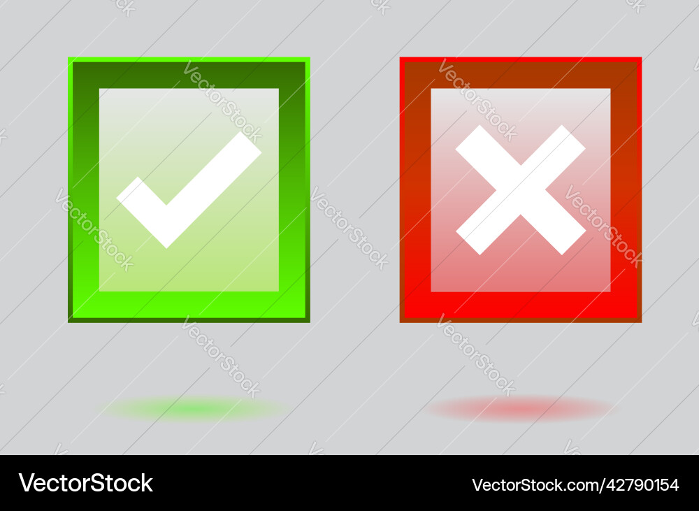 Check and wrong marks tick cross vector image