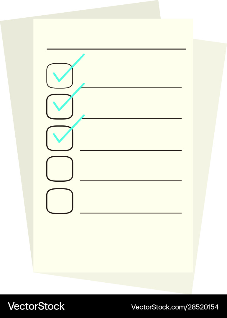 Check list paper Vector Image
