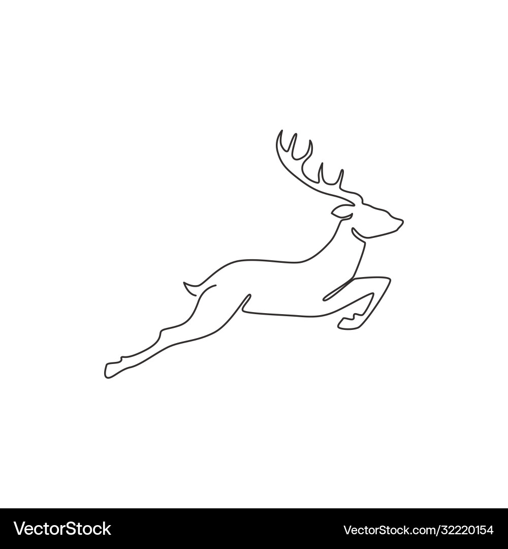 Elegant Continuous Line Deer Vector Image