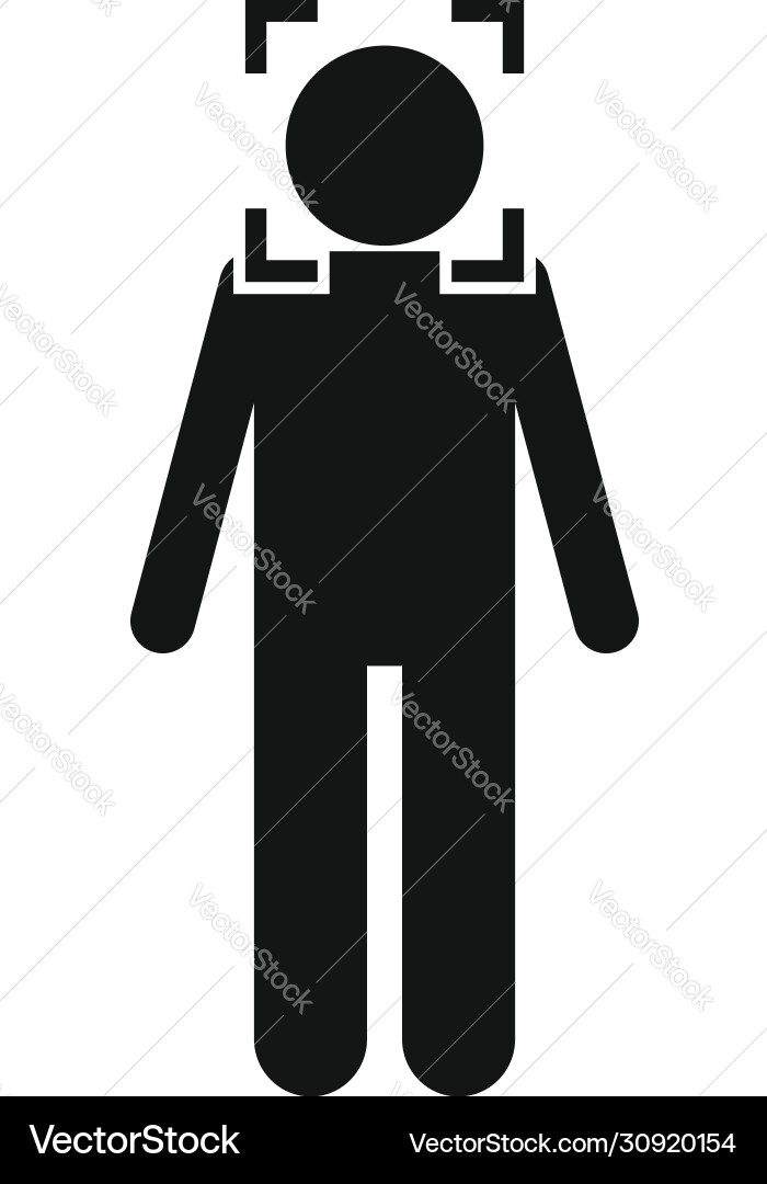 Face authentication icon simple style Face authentication icon simple style vector image