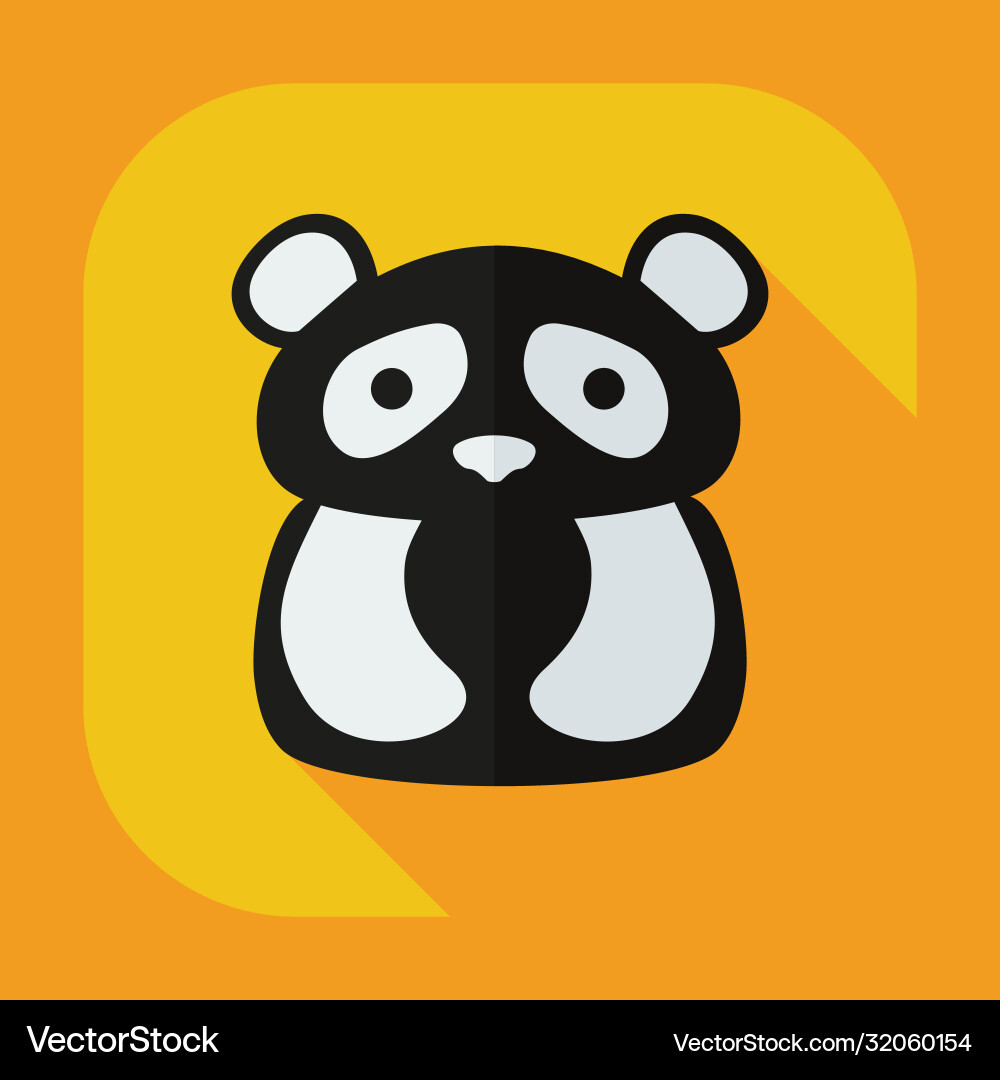 Flat modern design with shadow icons pandas Flat modern design with shadow icons pandas vector image