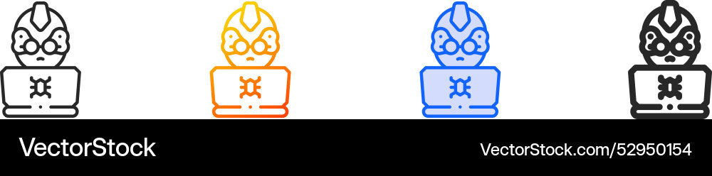 Hacker iconthin linear gradient blue stroke Hacker iconthin linear gradient blue stroke vector image
