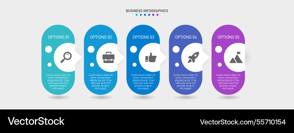 Horizontal progress bar featuring 5 arrow-shaped Horizontal progress bar featuring 5 arrow-shaped Vector Image
