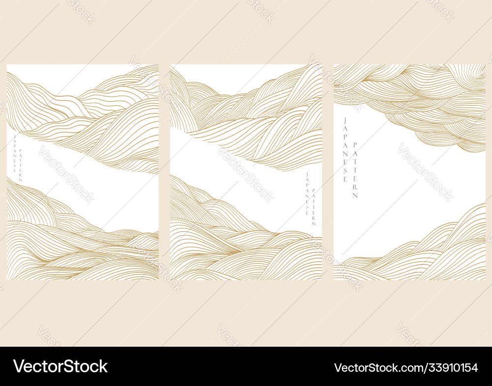 Japanese wave pattern with line abstract Japanese wave pattern with line abstract vector image