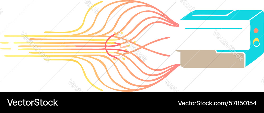 Machine with flowing energy lines abstract vector image