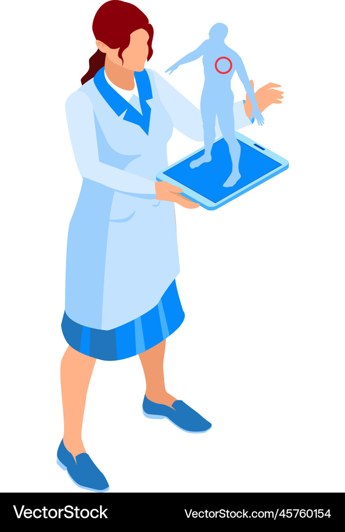 Nanotechnology worker modeling composition Vector Image