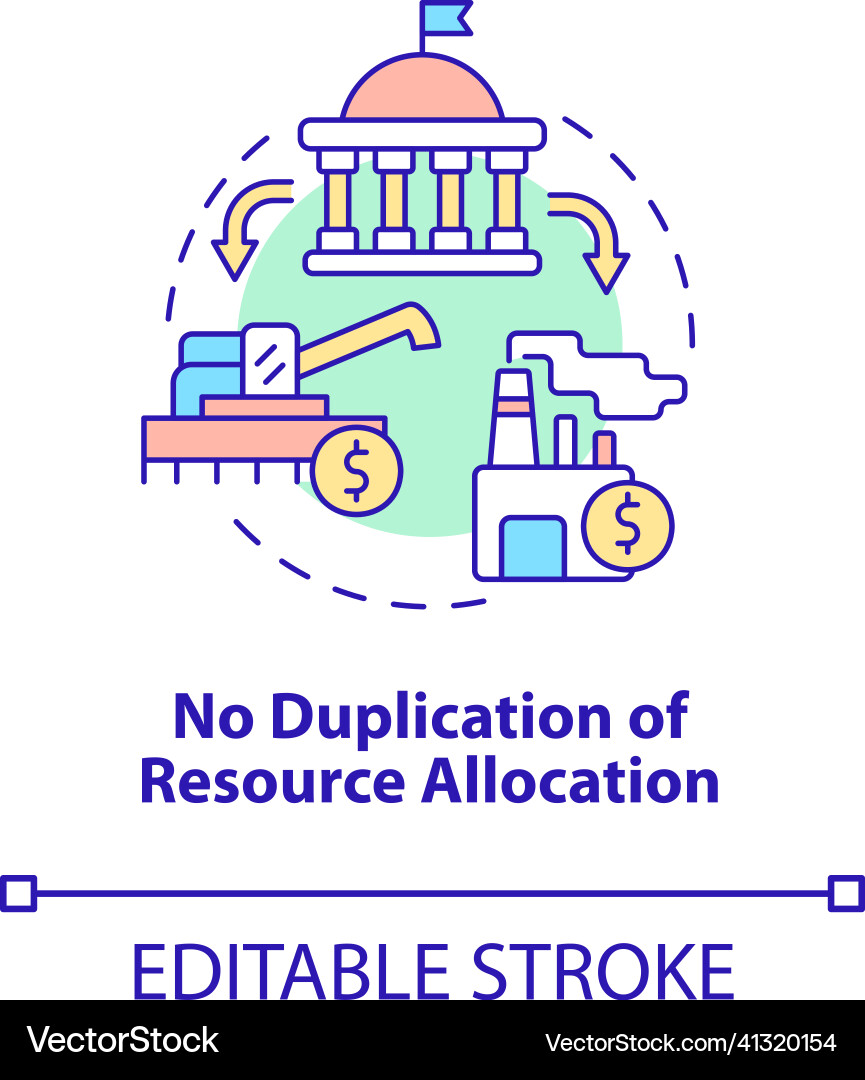 No duplication of resource allocation concept icon Vector Image
