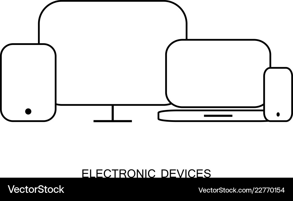 Set with light displays computer notebook tablet Set with light displays computer notebook tablet vector image