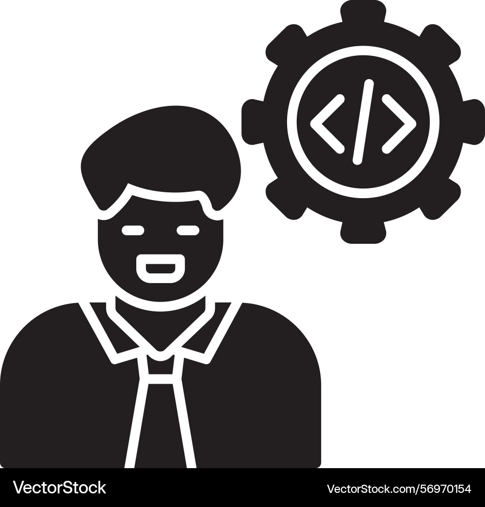 Software developer glyph style icon design Vector Image