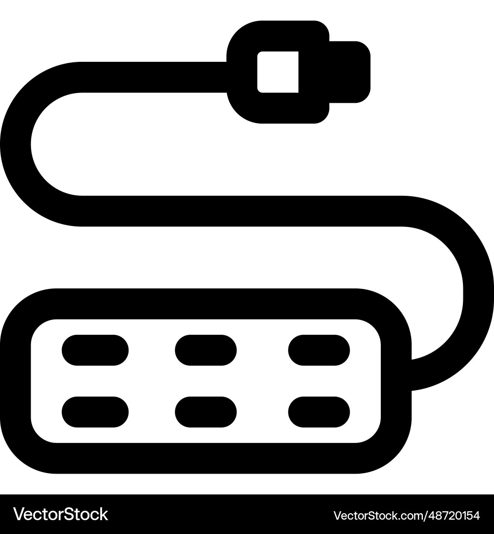Usb socket connection isolated on white background vector image