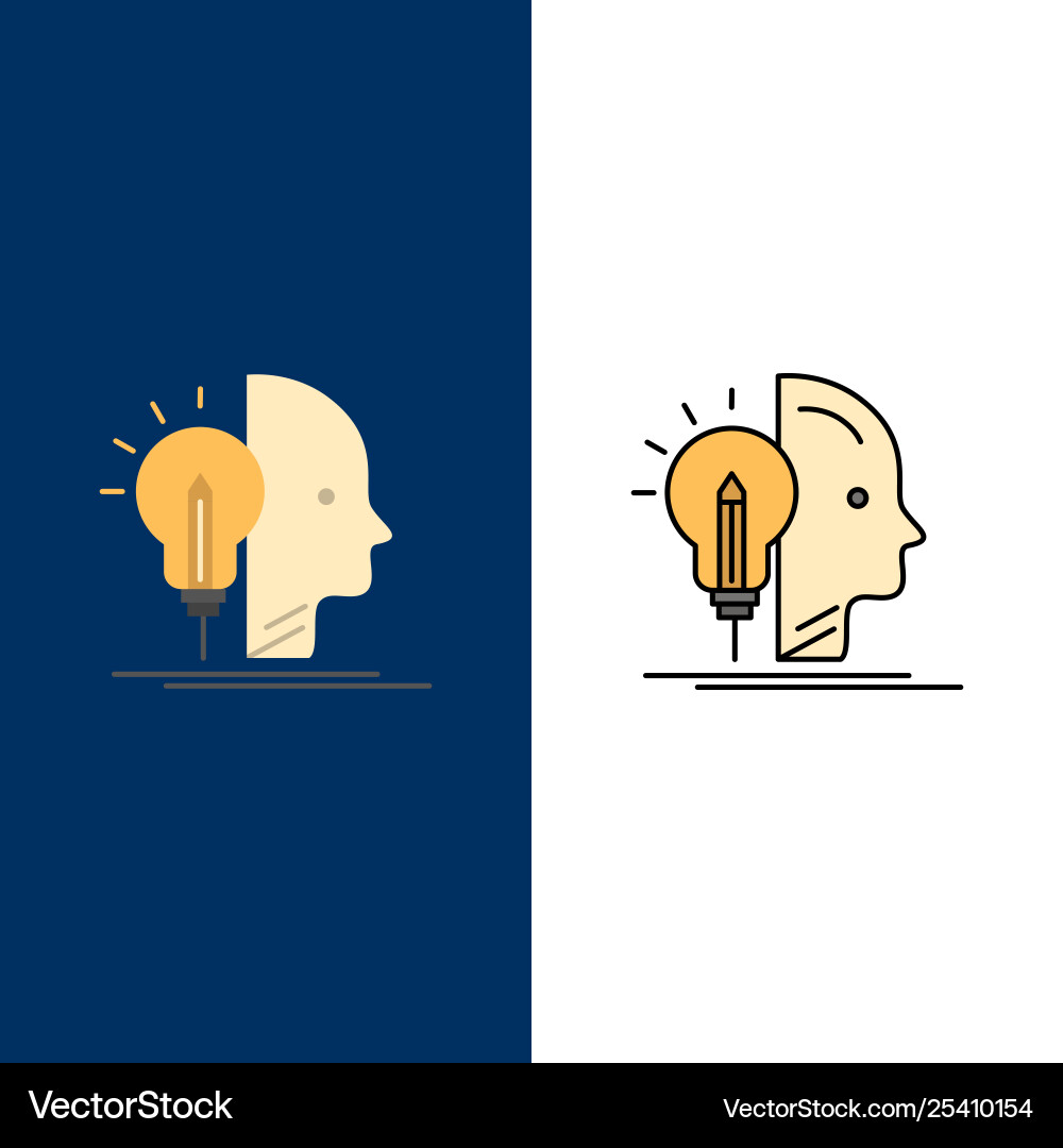 User mind making programming icons flat and line User mind making programming icons flat and line vector image