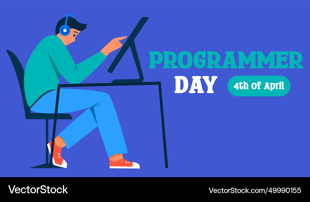 1439 programmer day vector image