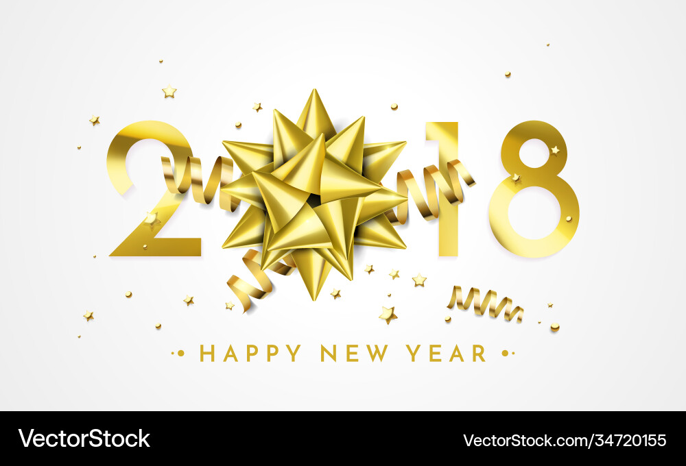 2018 new year greeting card golden decoration 2018 new year greeting card golden decoration vector image