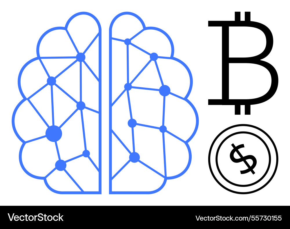 AI & Blockchain Network vector image