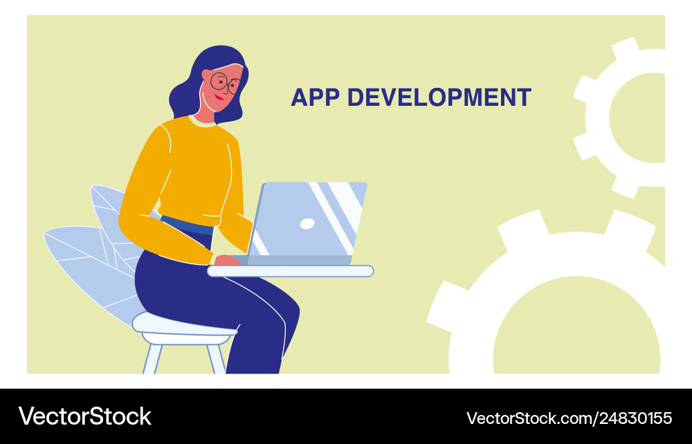 App development web banner layout with text App development web banner layout with text Vector Image
