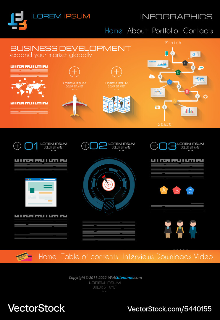 Attractive modern web template with flat ui vector image