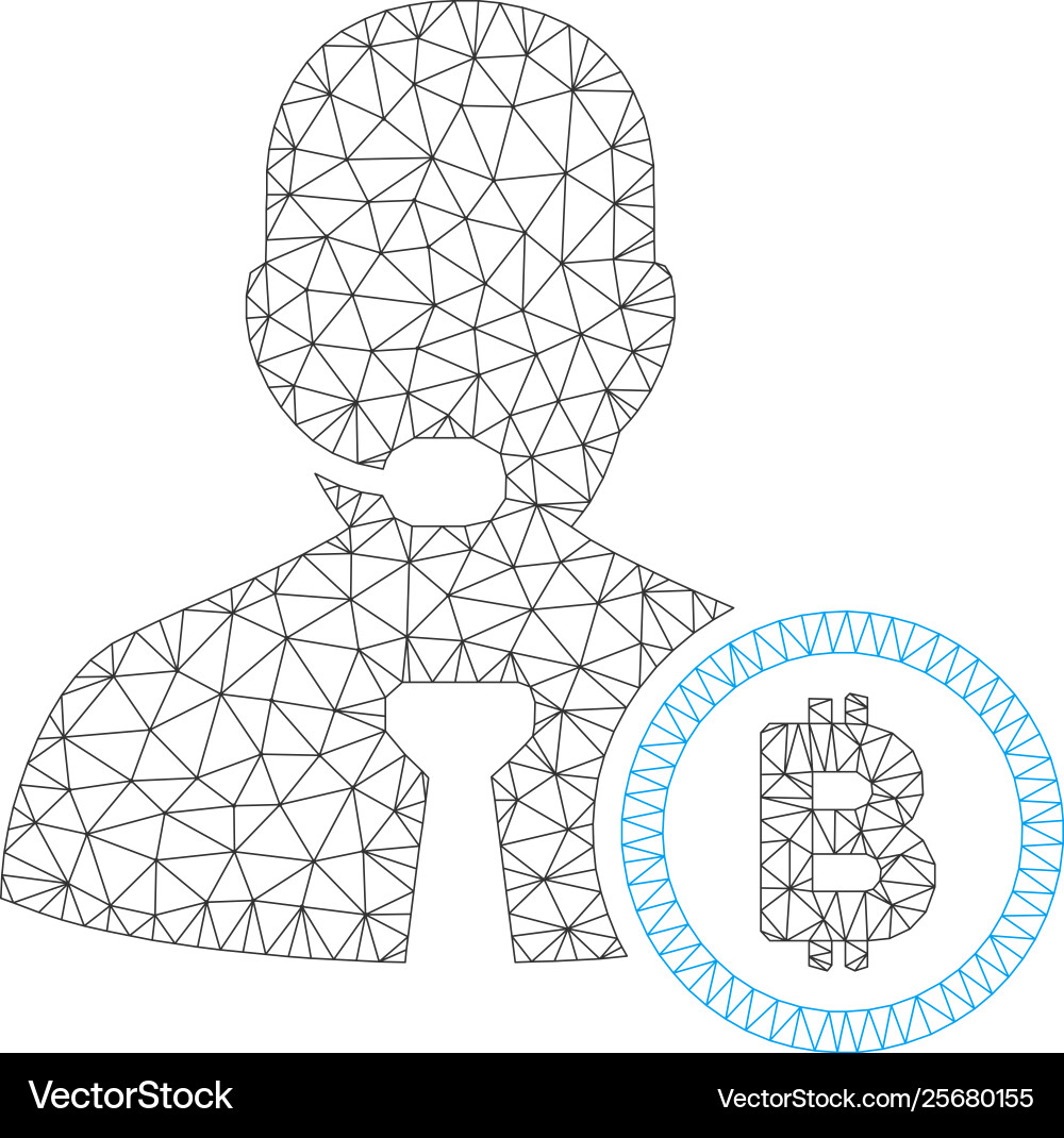 Bitcoin operator manager mesh carcass model Bitcoin operator manager mesh carcass model Vector Image
