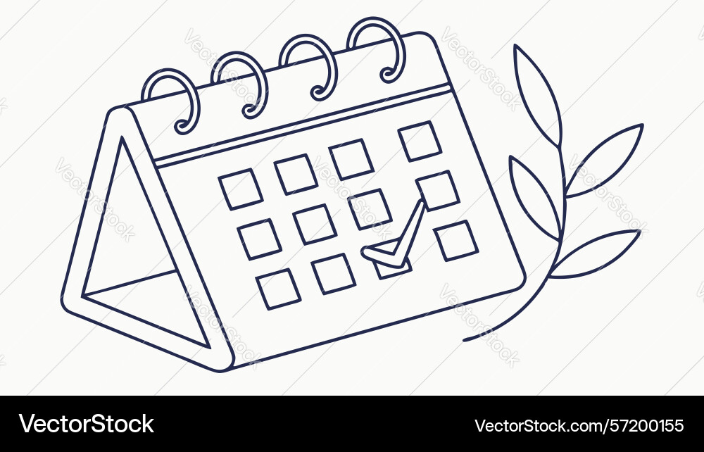 Calendar with marked dates daily planning design vector image