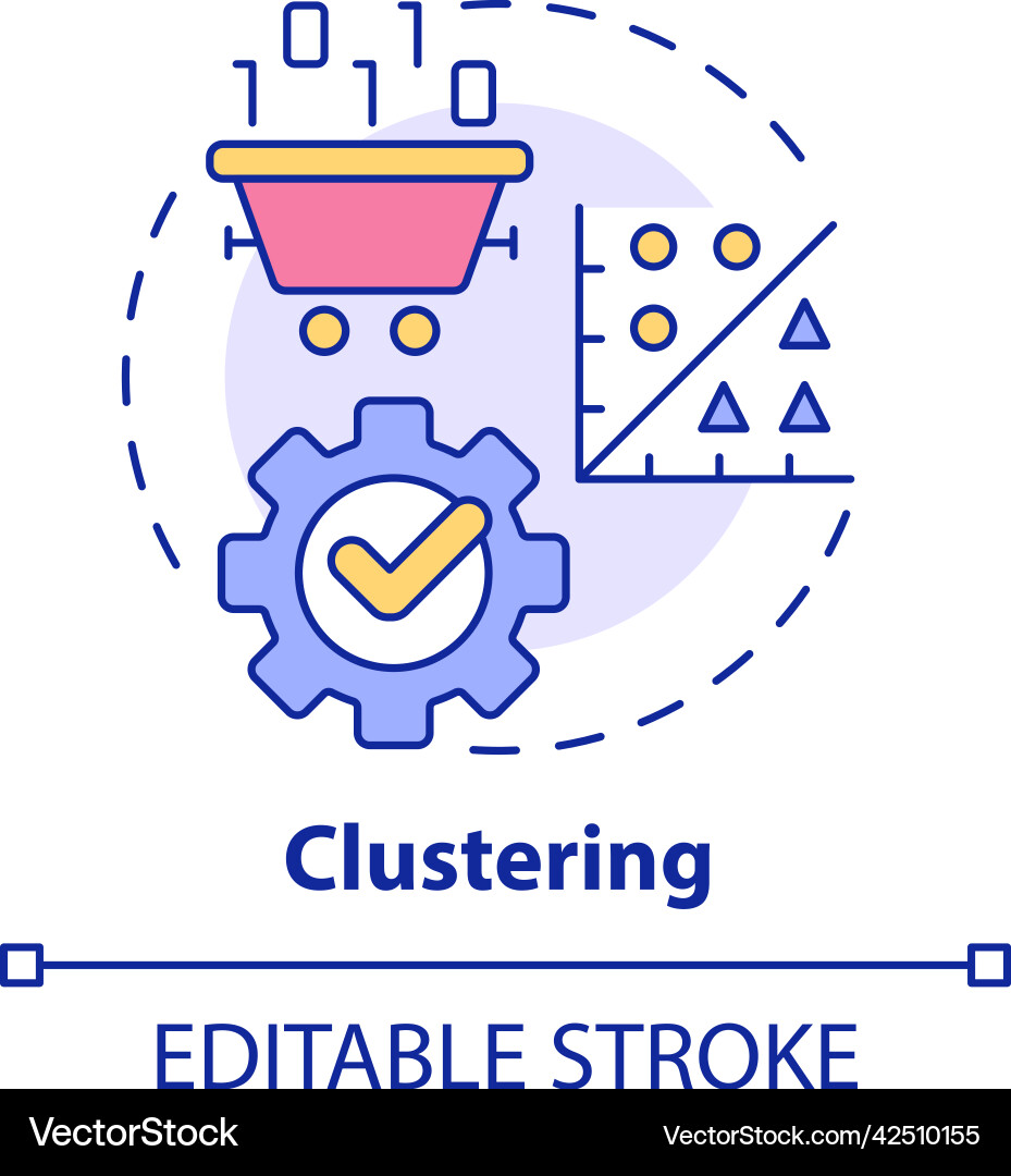 Clustering concept icon Clustering concept icon vector image
