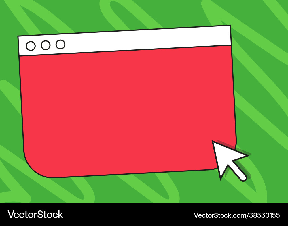 Colorful web page browsing drawing with cursor Colorful web page browsing drawing with cursor vector image