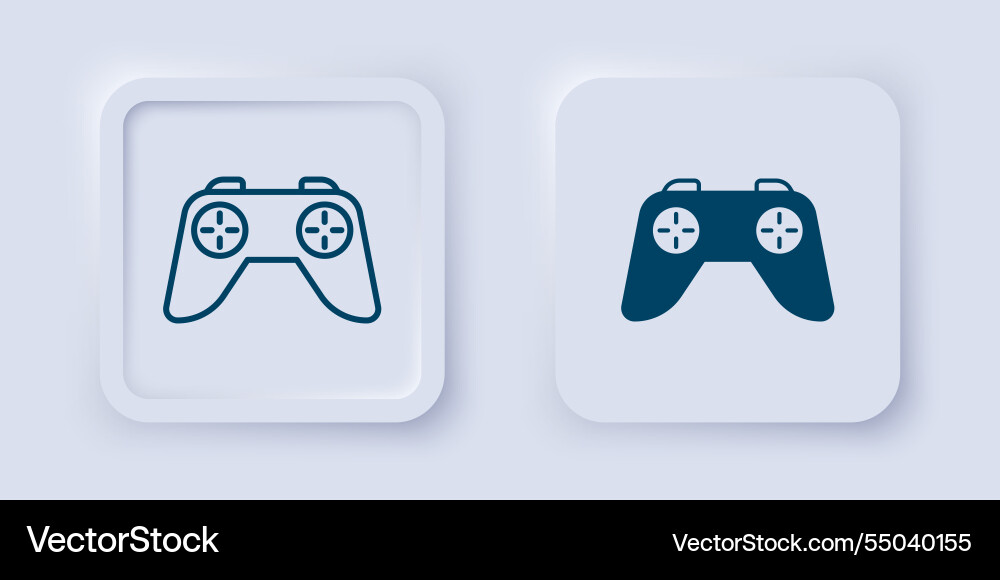 Filled and outline game controller or joystick Filled and outline game controller or joystick vector image