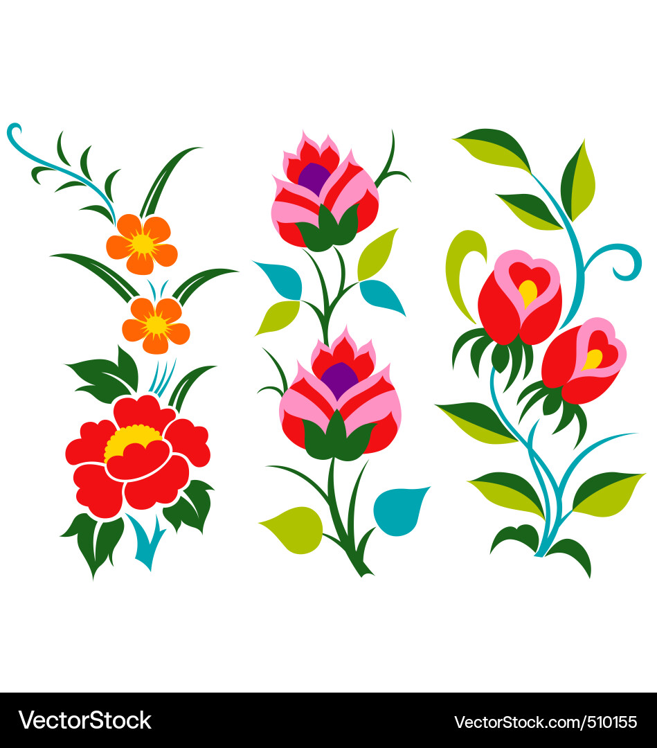 Floral Scroll Pattern Vector Image