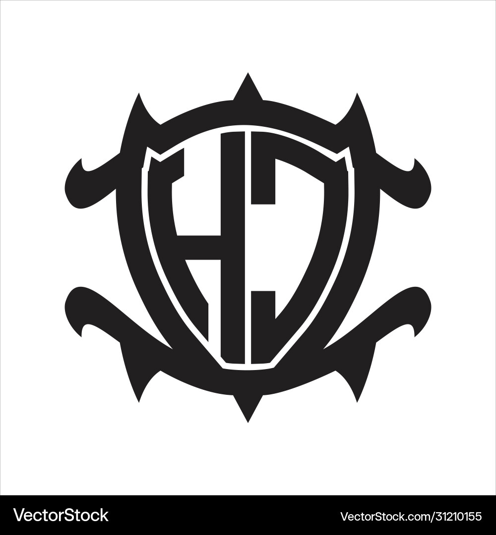 Hc logo monogram isolated with frame shield shape Vector Image