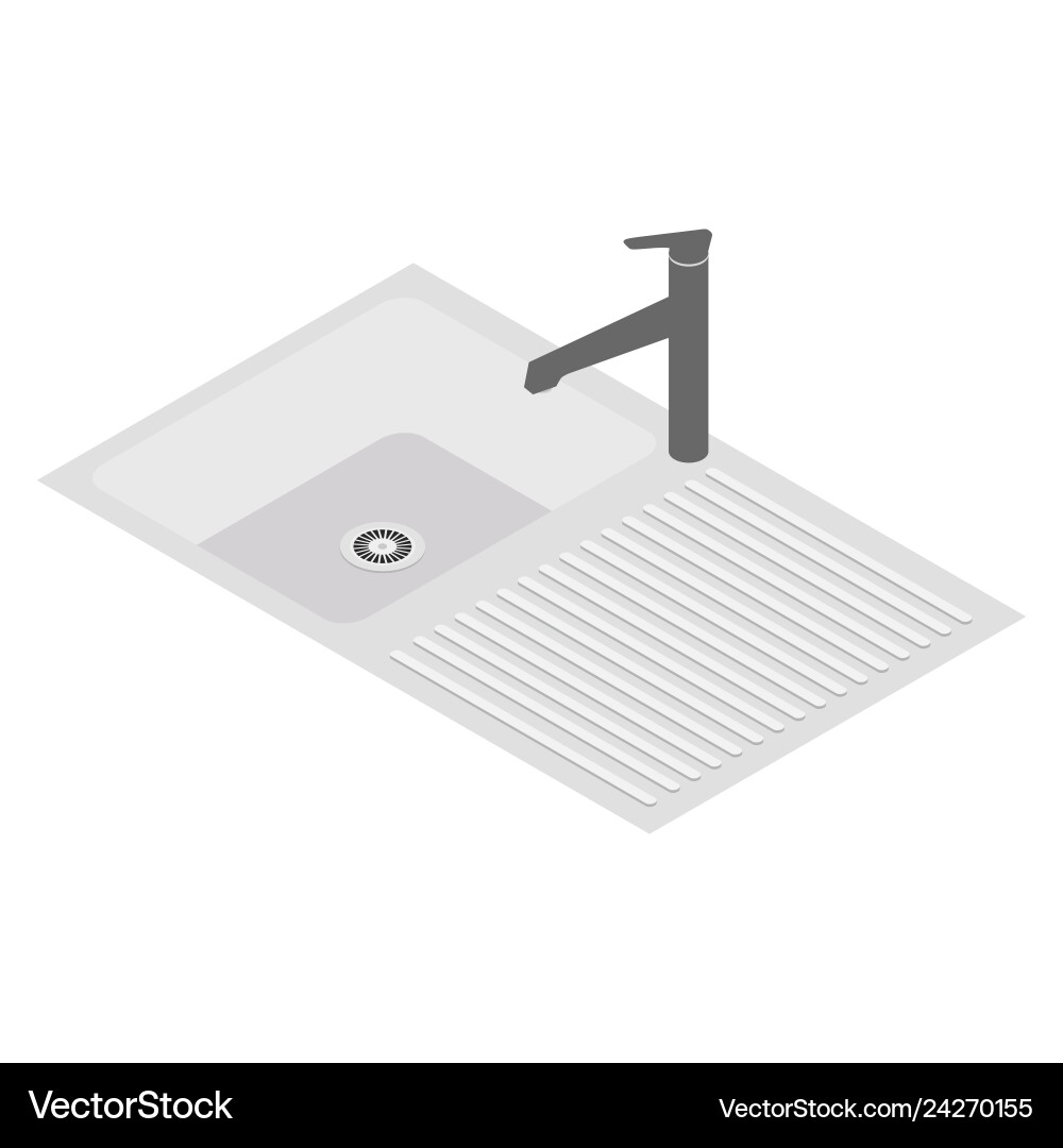 Isometric kitchen sink Royalty Free Vector Image