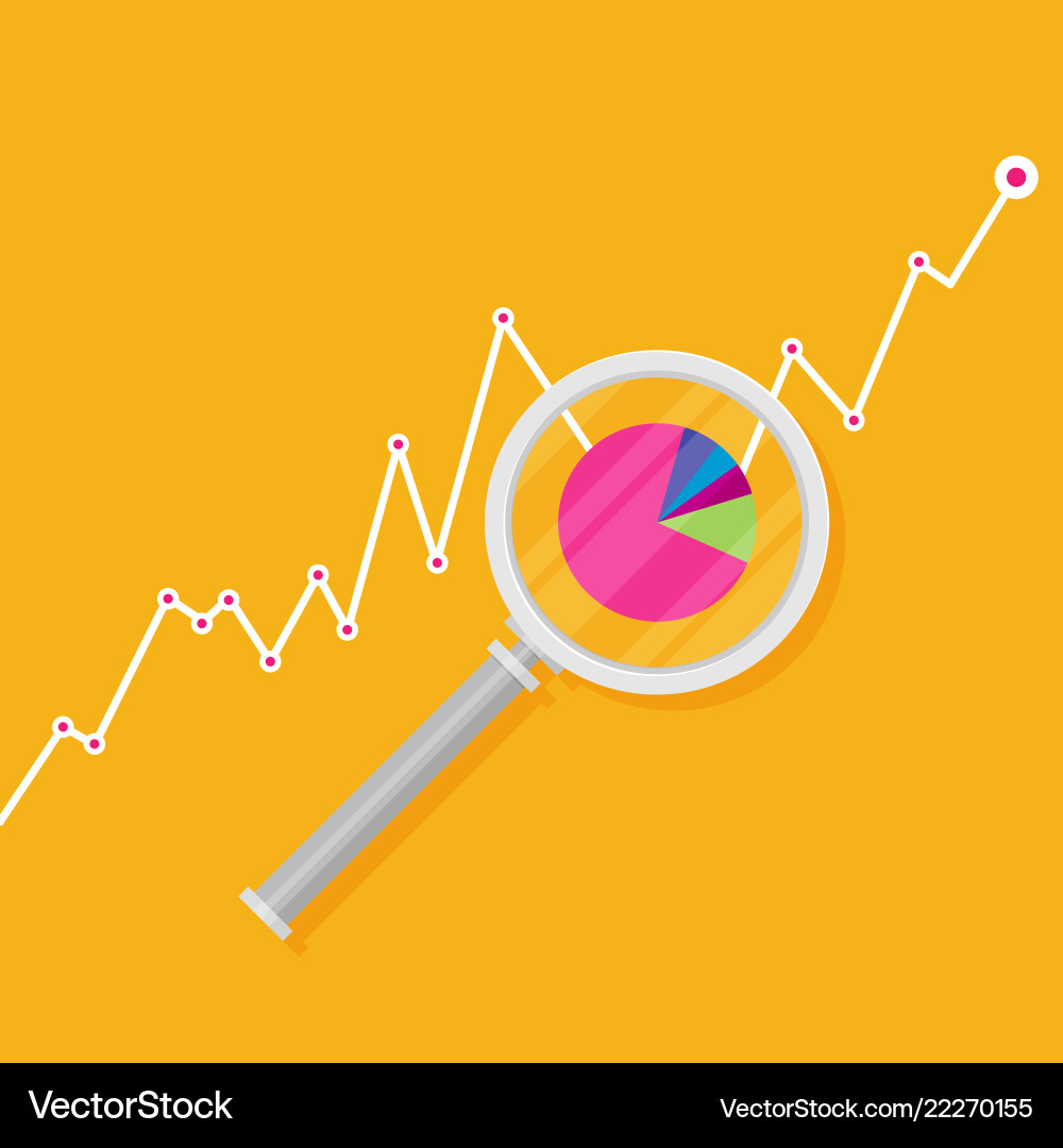 Marketing data analytics analyzing statistics Marketing data analytics analyzing statistics Vector Image