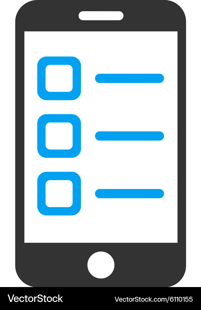 Mobile list icon Royalty Free Vector Image - VectorStock