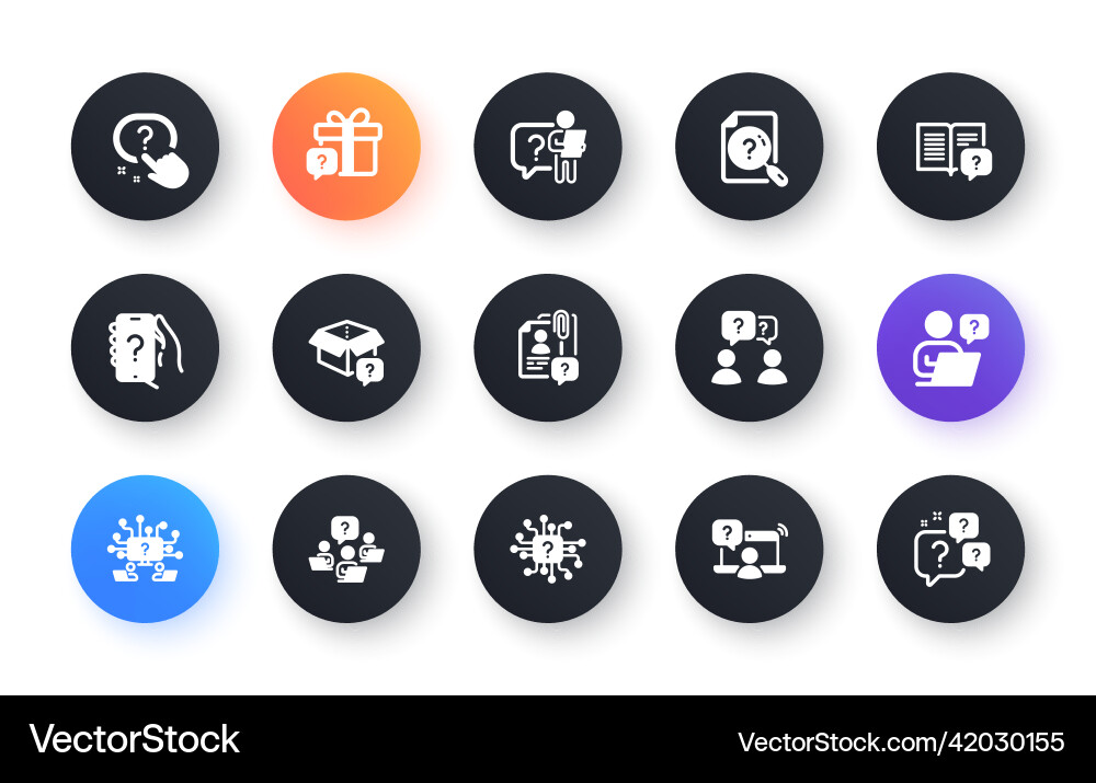 Questions icons artificial intelligence computer Questions icons artificial intelligence computer vector image