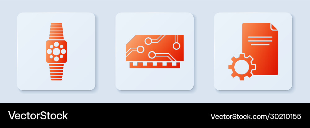 Set ram random access memory smartwatch and file Set ram random access memory smartwatch and file Vector Image