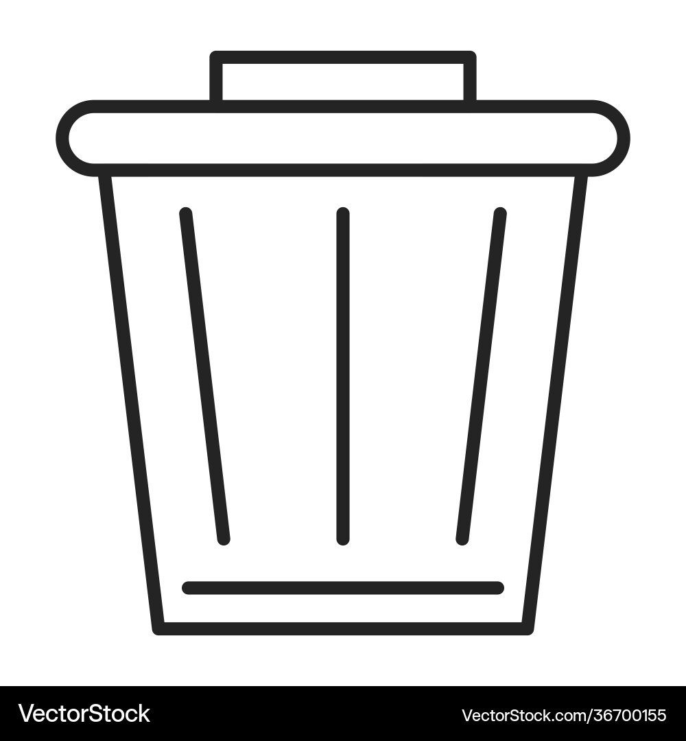 Trashcan icon outlined symbol a trash bin Trashcan icon outlined symbol a trash bin Vector Image