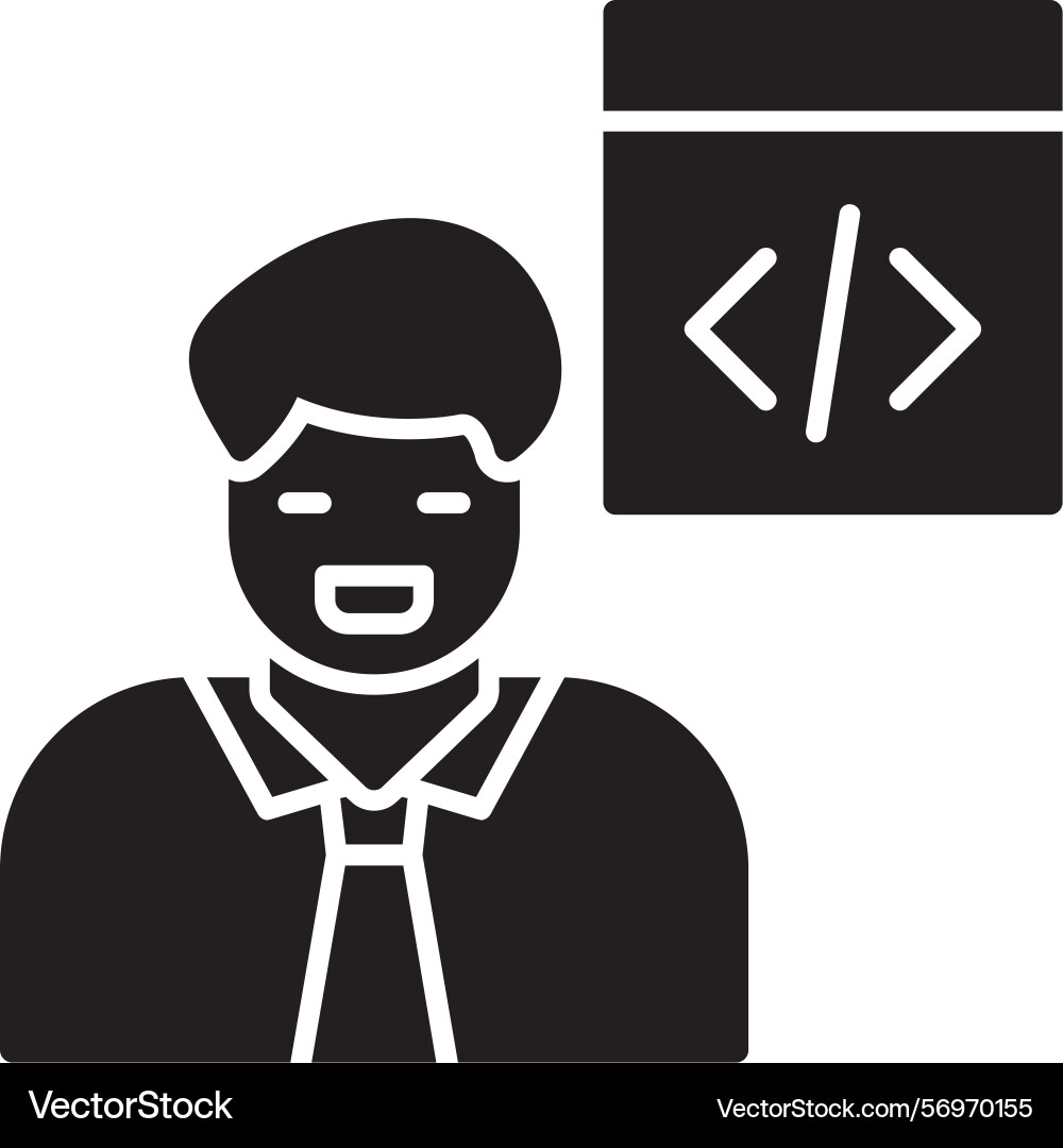 Web developer glyph style icon design Vector Image