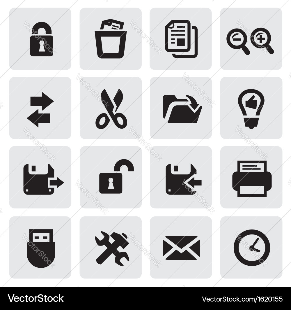 Web Icon Set - Collection of Digital Icons vector image