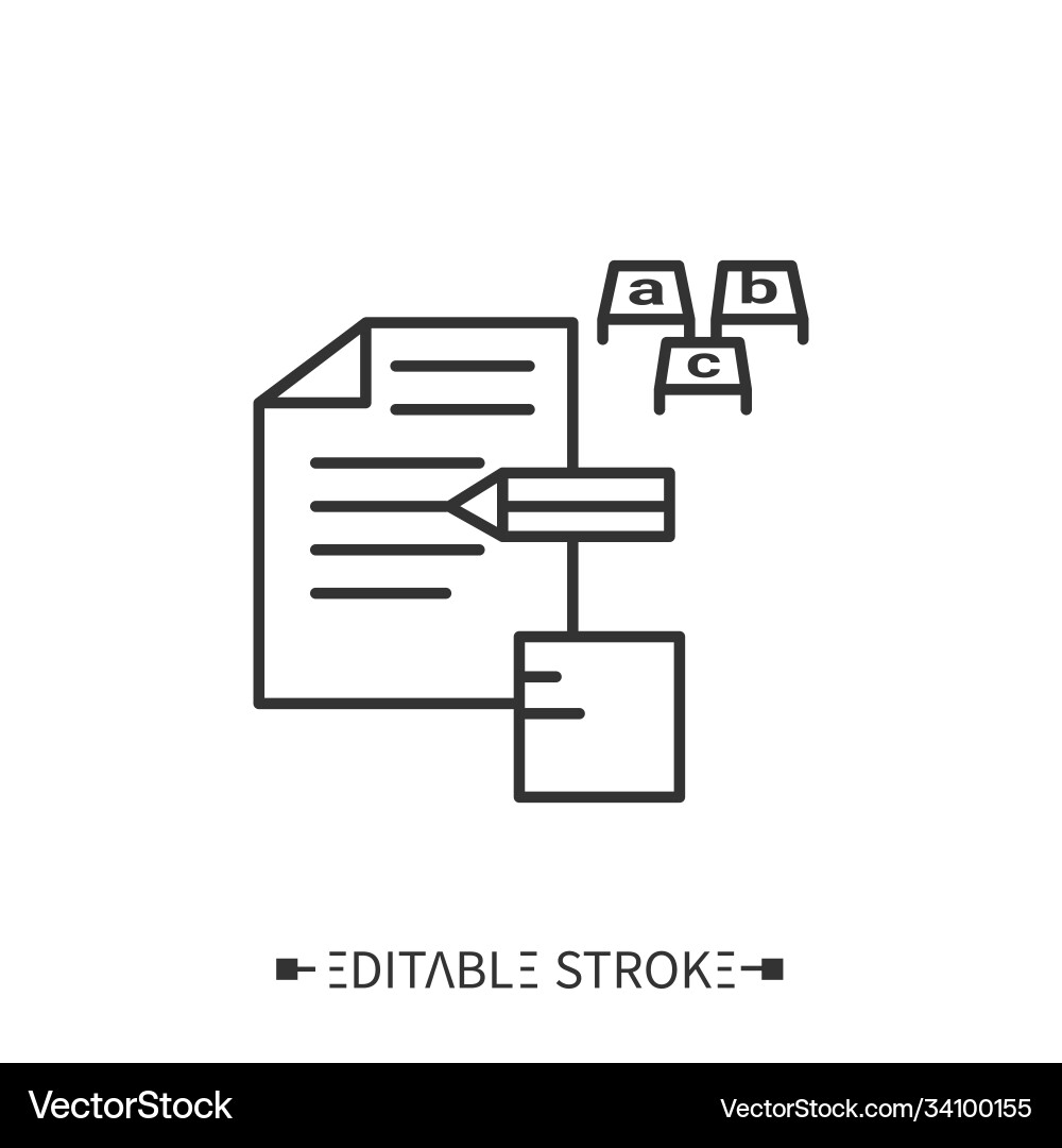Writing line icon editable Vector Image
