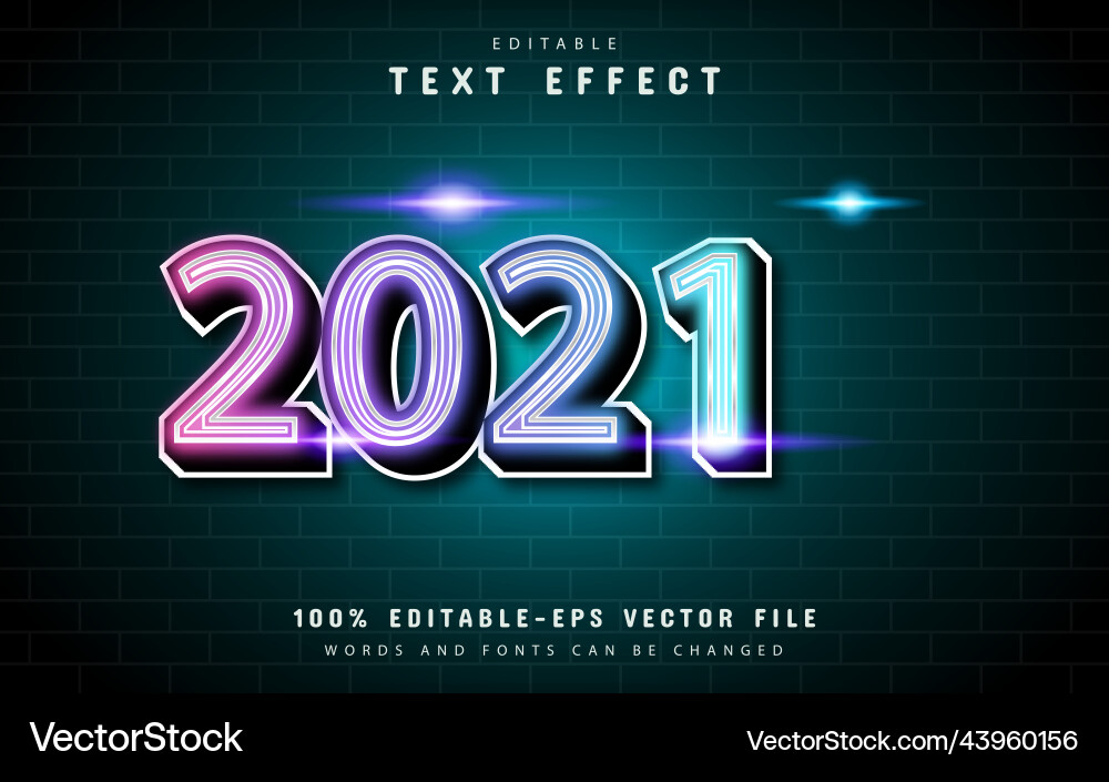 2021 colorful text effect 2021 colorful text effect vector image