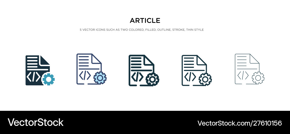 Article icon in different style two colored Article icon in different style two colored vector image