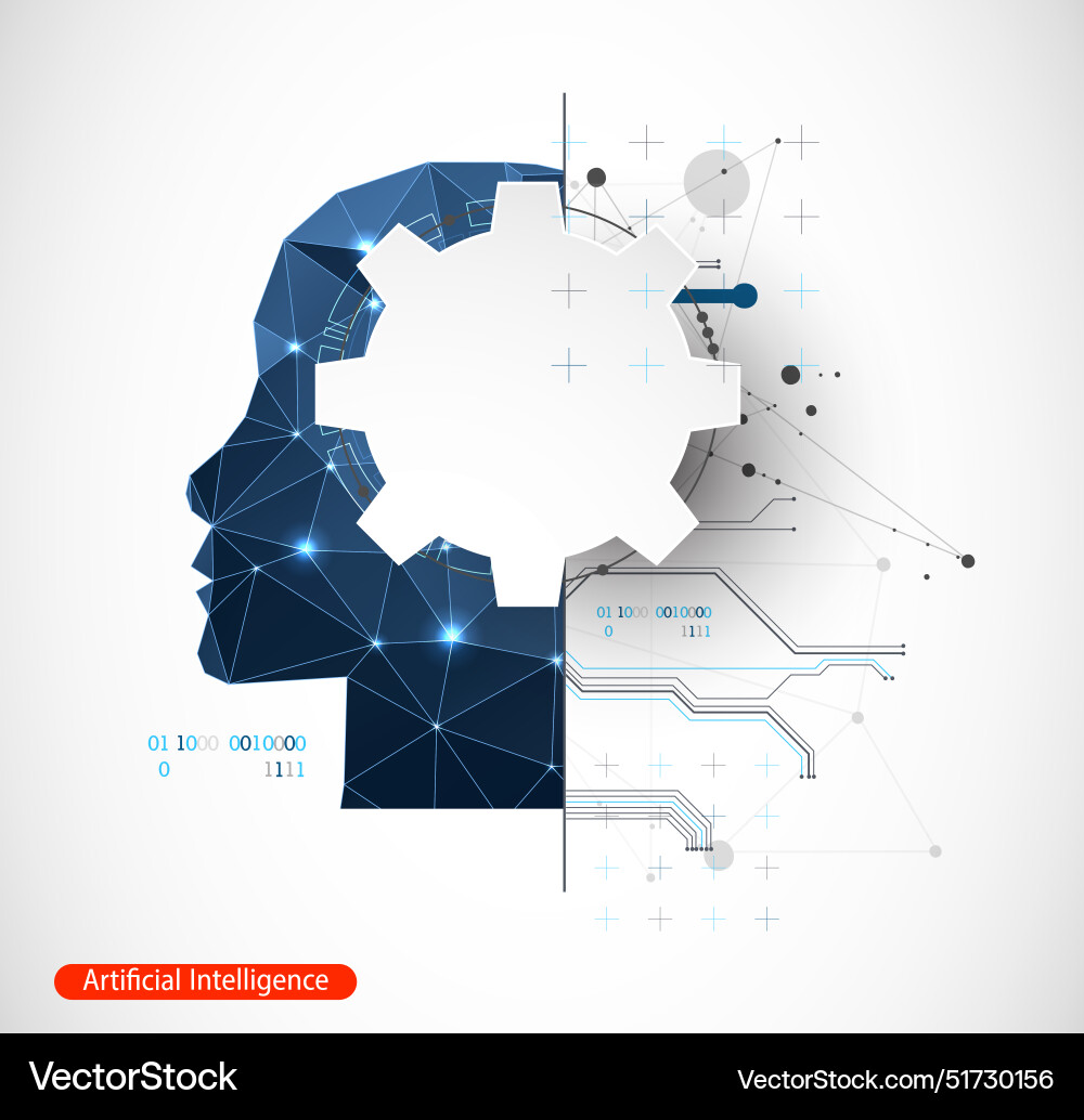 Artificial intelligence technical background Artificial intelligence technical background vector image