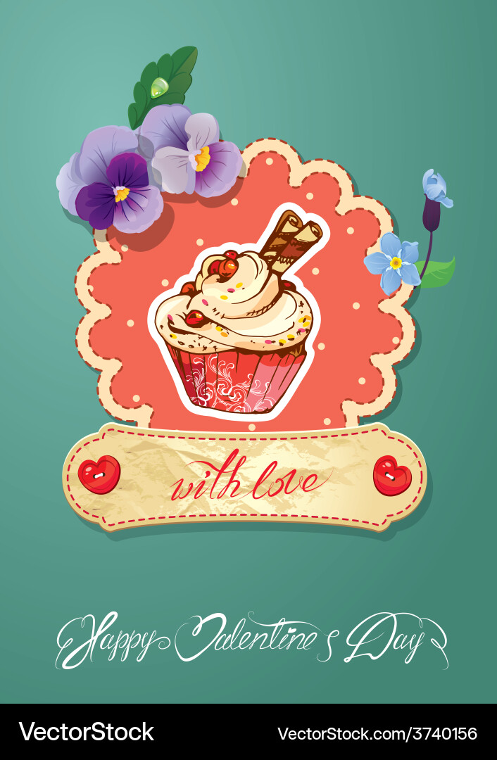 Card cake Royalty Free Vector Image - VectorStock