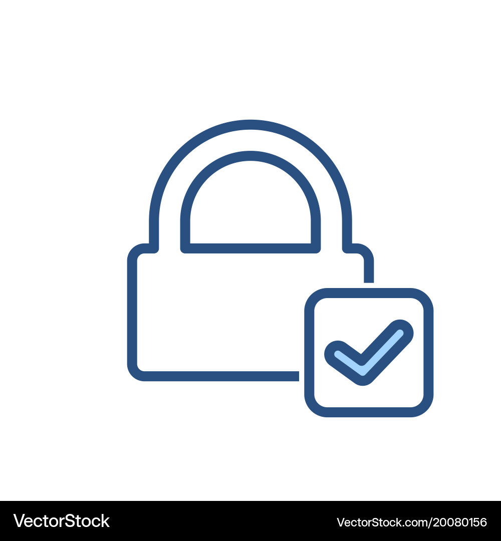Check lock padlock password private secure icon vector image