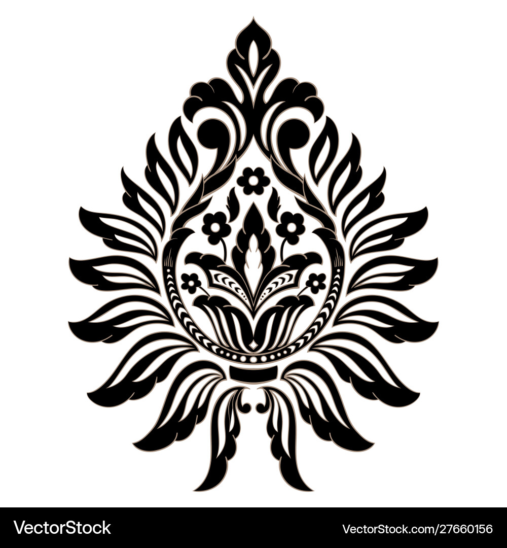 Damask element isolated central Vector Image